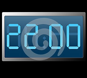 Digital Clock Showing Twenty Two Hundred Hours