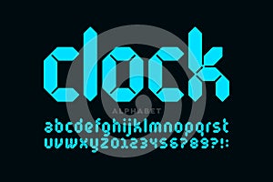 Digital clock style font design