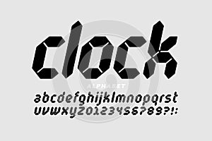 Digital clock style font design