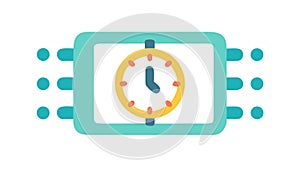 Digital clock or timer in a futuristic tech display vector design Generative AI