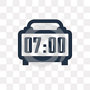 Digital clock vector icon isolated on transparent background, Di