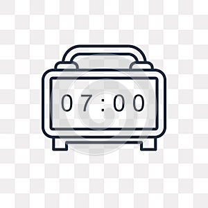 Digital clock vector icon isolated on transparent background, li