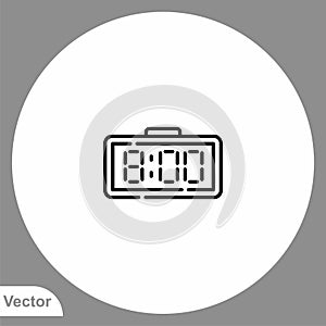 Digital clock vector icon sign symbol
