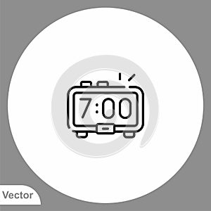 Digital clock vector icon sign symbol