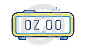 Digital Clock 0Z:00 Display for Time and Settings, vector design Generative AI