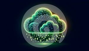 Digital Cloud: Binary code data raining down