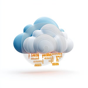 Digital Cloud with Binary Code Representing Data Transmission Concepts