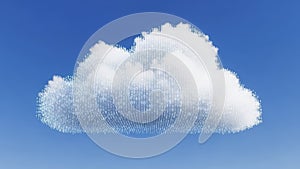 Digital Cloud in Blue Sky Representing Cloud Computing and Data Storage