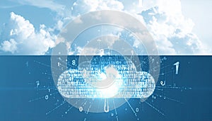 Digital Cloud Computing and Data Storage Concept