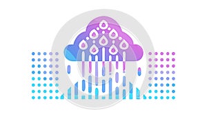 Digital Cloud Computing, Data Stream Technology Vector. vector design Generative AI