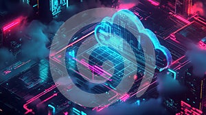 Digital Cloud Computing Network Cloud computing data storage network infrastructure digital transformation technological