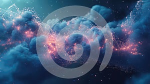 Digital cloud computing network connecting data points