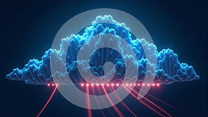 Digital Cloud Computing Network Connection Concept