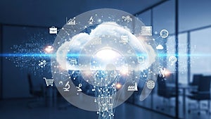 Digital Cloud Computing Network Data Storage Concept