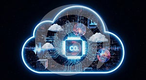 Digital cloud computing network with integrated circuit and data visualization elements technology