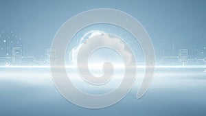 Digital Cloud Computing Network with Servers and Data Connections technology