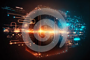 Digital cloud computing technology concept. generative ai