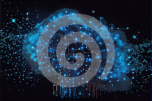 Digital cloud computing technology concept. generative ai