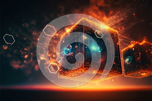 Digital cloud computing technology concept. generative ai