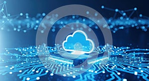 Digital cloud computing technology futuristic network data storage abstract futuristic network data storage