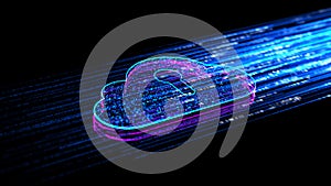 Digital cloud computing using artificial intelligence. Futuristic technology internet and big data 5g connection. Cybersecurity