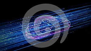 Digital cloud computing using artificial intelligence. Futuristic technology internet and big data 5g connection. Cybersecurity