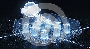 Cloud computing network with servers connected in a digital data center environment