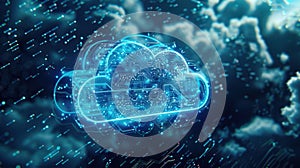 The Digital Cloud Hologram.AI generated image photo