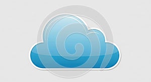 Digital cloud icon for data storage and cloud computing services featuring a blue gradient and white outline
