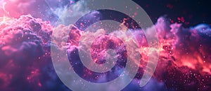 Digital Cloud Network: Abstract Shapes Symbolizing Digitalization and Cloud Computing. Concept