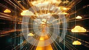 Cloud servers receiving abstract data streaming in digital network