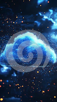 Digital Cloud Network: Illuminated Abstract Visualization of Virtual Data Space