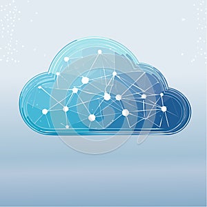 Digital Cloud Network Technology Illustration