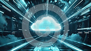 Cloud computing data storage network technology concept