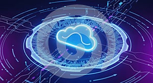 Digital cloud security concept illustrating data protection and network integrity