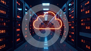 Digital Cloud in Server Room