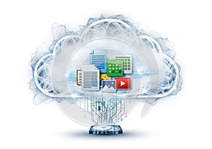 Digital cloud storage with data files and circuit board connection