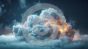 Digital Cloud Symphony: The Essence of Data Transfer. Concept Cloud Computing, Data Transfer,