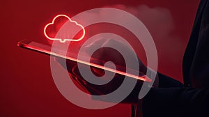 The digital cloud tablet.AI generated image