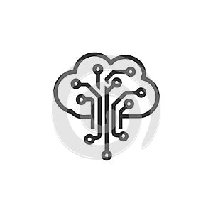 Cloud Computing Network, Digital Brain Concept