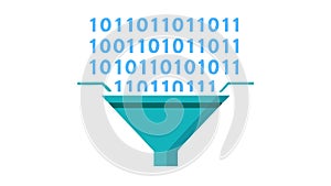 Digital Code Binary Screen Icon for Technology and Data, vector design Generative AI