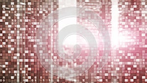 Digital code on blur city background. Abstract Binary code.