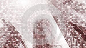 Digital code on blur city background. Abstract Binary code.