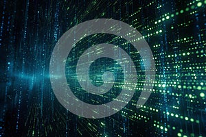 Digital code cascade Binary data streams in matrix background
