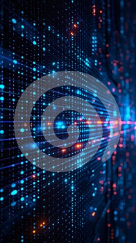 Digital code cascade Binary data streams in matrix background