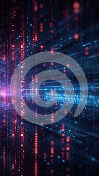 Digital code cascade Binary data streams in matrix background