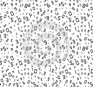 Digital code. Random placement, different sizes. Texture. Vector elements on an isolated background, with the ability to overlay.