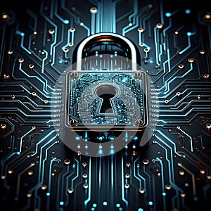 Digital code safe, password, lock concept. Security of network and data, privacy. Protect access