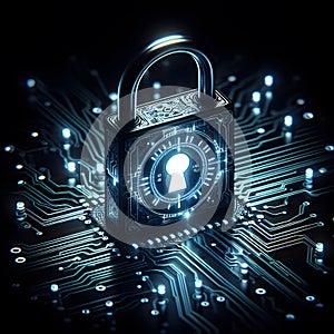 Digital code safe, password, lock concept. Security of network and data, privacy. Protect access