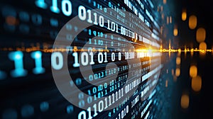 Digital Code Stream, Binary Data Flow, Tech Background